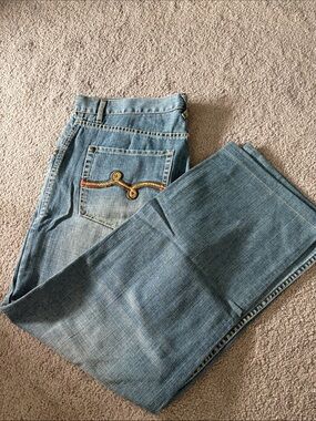 Lrg Light Blue Straight Leg Men’s Jeans with Embroidered Back Pocket